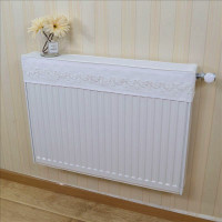 熏黑装饰罩暖气片罩防布艺/蕾丝暖气套老式铁暖气罩|白色纯棉帆布 长40厚10(右开口)