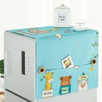 罩棉麻单双开门冰箱罩防尘布滚筒防水冰箱盖布微波炉洗衣机|聚会 小双冰箱150*60(防水款)