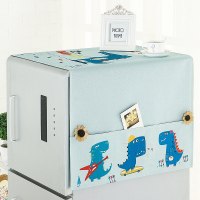 罩棉麻单双开门冰箱罩防尘布滚筒防水冰箱盖布微波炉洗衣机|恐龙 小双冰箱150*60(防水款)