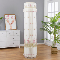 海尔家用奥克斯圆柱柜机罩盖布紫色圆形立式空调套格力美的|乳白色紫孔雀 格力i尚/i慕