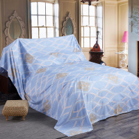 沙发遮灰灰尘床布防尘布床遮尘布挡灰家具遮盖布万能盖巾盖|孔雀蓝2018-欧式情调 1.2x2米盖电视柜长条形物品