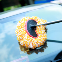 加长版洗车刷子软毛除尘掸子伸缩擦车拖把刷车长柄清洁刷子|加长升级版彩刷[全长145cm]