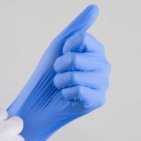 一次性丁腈橡胶手套手套乳胶卫生检查家务耐用|紫蓝色丁腈[/100只盒装] [M]中号