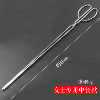 火钳夹碳夹子捡垃圾钳家用老式加长不锈钢厨房煤球烤钳大小号厕所|女士中长款带齿60cm