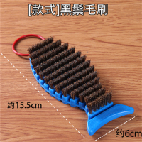 包浆盘玩猪鬃毛橄榄核桃金刚刷折叠硬文玩可弯曲菩提清理钢丝刷子|黑鬃毛刷(送3样礼物)