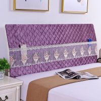 床头罩欧式绒面全包夹棉加厚床头靠背软包布艺皮实木床头套|意大利绒弹力紫色 宽2.1米*高60*厚度(3-20)