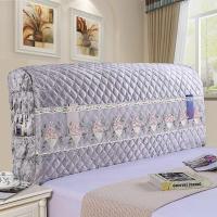 床头床头套罩床头套保护套软包全包床头欧式实木夹棉加厚|意大利绒灰色 宽2.1米*高80*厚度(5-35)