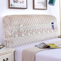 床头床头套罩床头套保护套软包全包床头欧式实木夹棉加厚|意大利绒米白 长2.0高60厚5-35CM