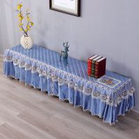 桌布欧式长方形茶几罩电视柜加厚新款绒布布艺桌布电视柜罩|绒布蓝色 电视柜40*150*40高