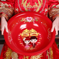 搪瓷喜庆用品红色结婚礼纪喜庆脸盆新娘陪嫁嫁妆红盆鸳鸯喜盆