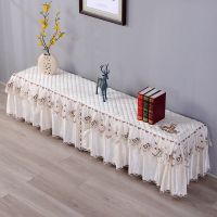 桌布欧式长方形茶几罩电视柜加厚新款绒布布艺桌布电视柜罩|绒布米色 电视柜40*220*40高