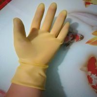 女士手套10双胶皮家务家用短款女用洗菜洗碗洗衣橡胶纯乳胶手套|本白色S(小号)