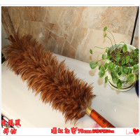 纯手工真鸡毛掸子家用除尘禅子清洁神器不掉毛伸缩车用除灰尘毯子|木柄红背毛加密70cm上翻不伸缩