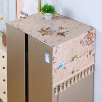 微波炉滚筒式防洗衣机遮盖欧式冰箱盖布双开门冰箱灰尘盖巾|倾城花开-茶色 80*190cm大茶几常用尺