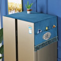 微波炉滚筒式防洗衣机遮盖欧式冰箱盖布双开门冰箱灰尘盖巾|荷兰风情-蓝色 35*100cm微波炉/烤箱通用