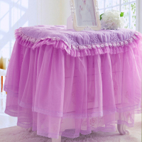 保险柜罩电视机2个价格床头柜床头柜通用罩罩公主盖巾防尘套|紫色 40x50