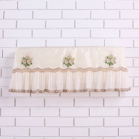 奥克斯卧室蕾丝布艺不取家用1.5p开机空调罩套挂式格力美的|金枝玉叶-米白 长80-86cm通用(全包款))