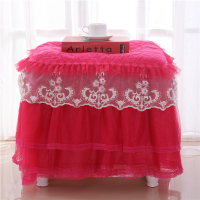 公主风床头柜罩蕾丝加厚卧室刺绣全包盖布巾床头柜套夹棉|梦巴黎玫红 40*40床头柜可用