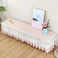 电视柜台布蕾丝万能长方形客厅盖巾桌布罩双层套新款电视柜|经典-香槟 宽35*长210*高40厘米