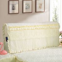 全包床头罩万能弹力包保护套木床套皮床靠背床头蕾丝加厚|梦境全包款-米色 [加高款75公分高度]1.5床头罩