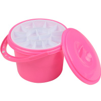 多功能塑料水桶美术画画便携洗笔桶水粉水彩颜料洗笔桶调色盘|多功能粉色水桶