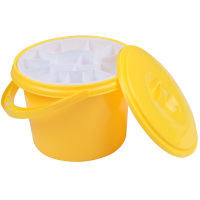 多功能塑料水桶美术画画便携洗笔桶水粉水彩颜料洗笔桶调色盘|多功能黄色水桶