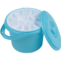 多功能塑料水桶美术画画便携洗笔桶水粉水彩颜料洗笔桶调色盘|多功能蓝色水桶