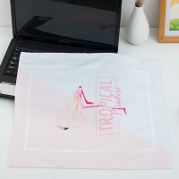 防尘遮盖布盖布简约现代主机保护套布艺音响盖巾笔记本电脑|火烈鸟 17英寸以下