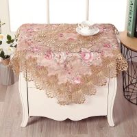 电视机罩桌布床头柜微波炉台布布艺欧式盖布冰箱洗衣机空调|金色年华咖色 135*135