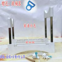 饮水器水嘴支架矿泉架台式倒置架桶装水手压式送提桶器]|不锈钢白色[带置物架]+2水嘴