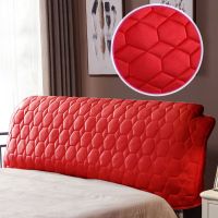 半圆形床靠背加厚弧形套布艺皮床床头罩床头|大红水晶绒 1.3米