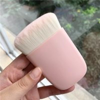 扁平提亮刷刷化妆刷小扁豆小v修容刷脸神器!高光刷粉饼侧影刷子|粉色款小扁豆 人造纤维