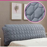 半圆形床靠背加厚弧形套布艺皮床床头罩床头|灰色水晶绒 1.1米