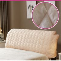 半圆形床靠背加厚弧形套布艺皮床床头罩床头|米黄水晶绒 1.2米