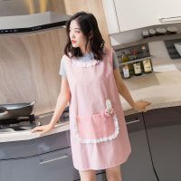 韩版时尚围裙厨房防油可爱公主成人女家居服无袖夏季透气款背心式