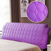 半圆形床靠背加厚弧形套布艺皮床床头罩床头|紫色水晶绒 1米