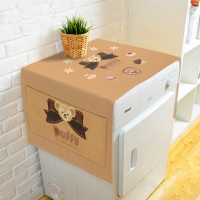 多用盖巾盖布单洗衣机古灵精怪卡通可爱棉麻滚筒双开门冰箱|盖巾-古灵精怪6 177*67cm[对开/双开门冰箱用]