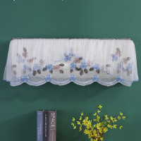 罩挂机蕾丝格力空调挂式通用布艺空调套1.5p美的海尔空调罩|蝴蝶蓝 长度83-86cm1-1.5P全通用