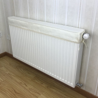 熏黑盖布全包老式防用布艺遮挡装饰罩家ins棉麻暖气片罩套|白色-ins 长度40cm厚度10cm阀门左边