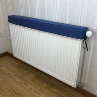 熏黑盖布全包老式防用布艺遮挡装饰罩家ins棉麻暖气片罩套|深蓝-ins 长度60cm厚度10cm阀门左边