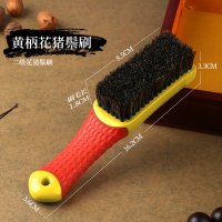 保养清理菩提子猪鬃毛刷子文玩刷纳米刷diy套装橄榄核桃大小金刚|花猪鬃刷[黄柄]二级