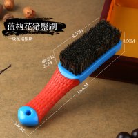 保养清理菩提子猪鬃毛刷子文玩刷纳米刷diy套装橄榄核桃大小金刚|花猪鬃刷[蓝柄]一级