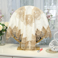 化妆台镜子盖布镜面遮挡欧式梳妆台蕾丝防尘梳妆镜小罩子镜子盖巾|金边-808款 欧式款镜子盖布(110*110CM方)