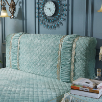 床头罩布艺保护套规则欧式床头套防撞席梦思凹凸夹棉加厚绒|维也纳淡绿色床头罩 200x70cm