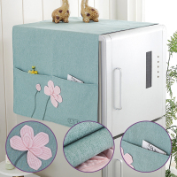 洗衣机冰箱罩盖巾微波炉冰箱防尘双开门单开门布盖布保护罩|玉兰花 微波炉罩(100x35cm)