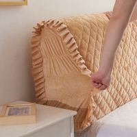 全包床头套水晶绒夹棉弹力床头罩欧式简约皮床软包不规则布艺防尘|全包水晶绒-驼色 1.5米长（适合6-35厘米厚床头）
