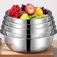 不锈钢盆加厚深厨房打蛋和面调料盆家用洗菜沥水子3o4