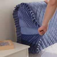 全包床头套水晶绒夹棉弹力床头罩欧式简约皮床软包不规则布艺防尘|全包水晶绒-宝蓝 1.8米长(适合6-35厘米厚床头)