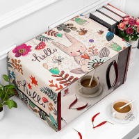 防水防油套格兰仕美的布艺子烤箱卡通盖布微波炉罩棉麻盖巾|乳白色果实兔 35CM*95CM