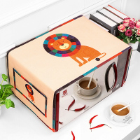 防水防油套格兰仕美的布艺子烤箱卡通盖布微波炉罩棉麻盖巾|米白色狮子王 35CM*108CM